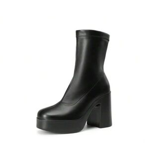 SHEIN Black Platform Ankle Boots